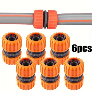 Summervibes6-Piece 3/4-Inch Plastic Garden Hose Connector Set - Universal adapters for home garden watering and irrigation systems; easy to install; durable plastic design; garden irrigation accessories