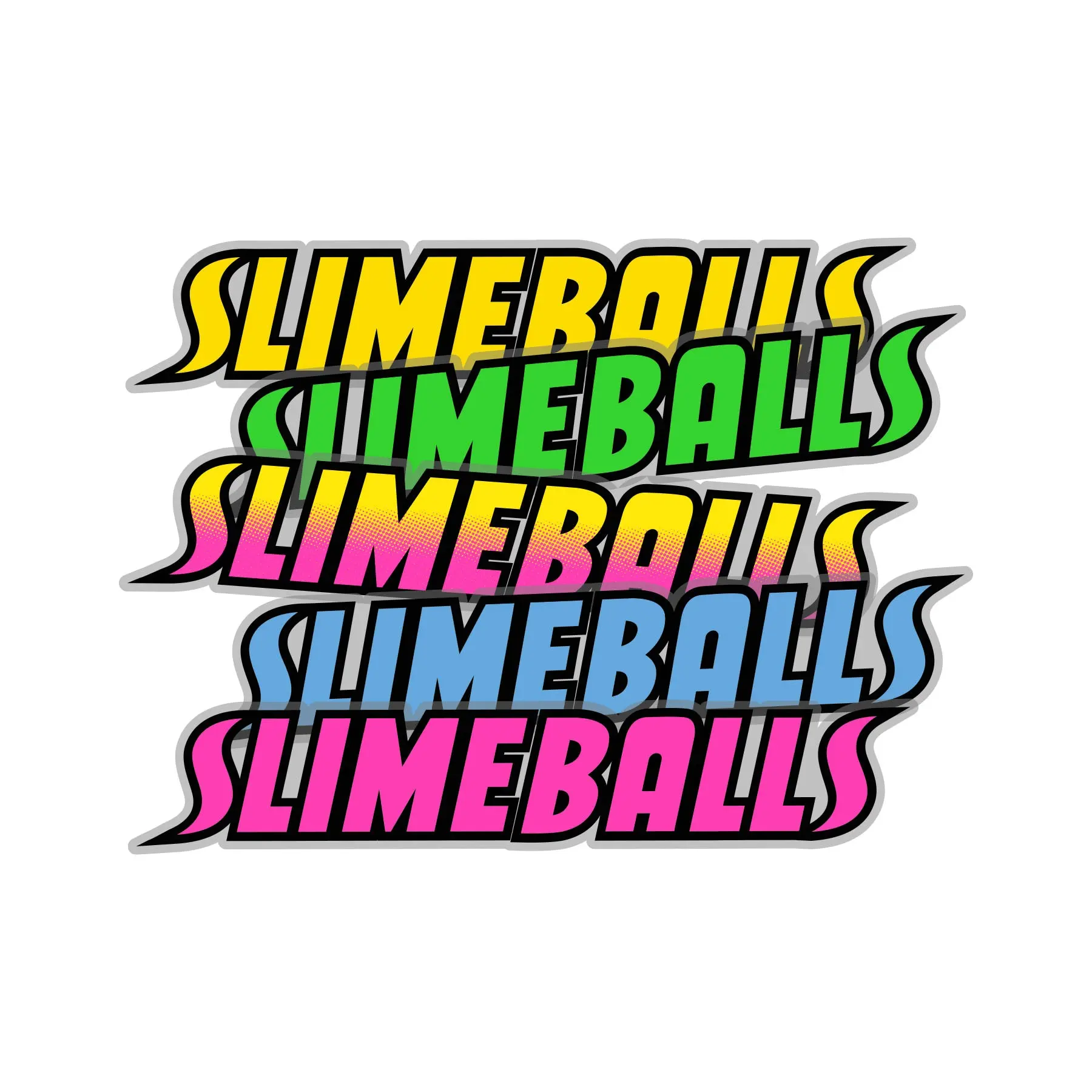 Slime Balls Stickers, 4 in Strip Design, 4" x 8" Size, 5 Stickers Pack for Slime Time DIY Scrapbooking & Stamping Toys