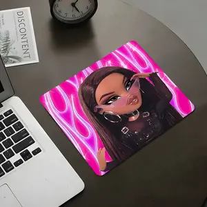 Y2K Neon Trendy Cool Girl Style Square Mouse Pad, Trendy Cool Neon Desktop Decoration Protection Pad, Rubber Non-Slip Lock Edge Small Size Pad, Suitable For Laptop Desktop Games Work, Gaming Mouse Pad, Ideal Trendy Cool Neon Gift For Family And Friends
