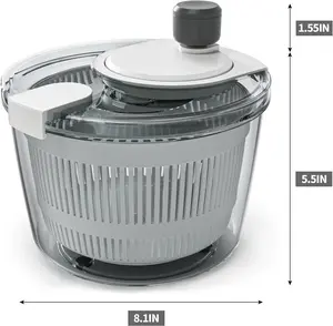 Salad Spinner Lettuce Spinner, Wash, Spin & Dry Salad Greens, Vegetable Washer Salad Dryer With Rotary Handle, High Efficiency Vegetable Spinner