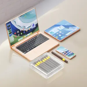 4Pcs Miniature Tech Set 1:6 Scale- Dollhouse Phone, TabletLaptop & Outlet-Cute Accessories Father’s Day Gift,DlY Shelf & Room Decor