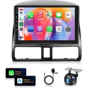 RIMOODY 9 Inch Carplay Touchscreen Android Stereo for Honda CRV 2002-2006/2014-2018 [2+64G] with Wireless Carplay, Android Auto, GPS, WiFi, Bluetooth, FM/RDS, Mirror Link, SWC + Backup Camera