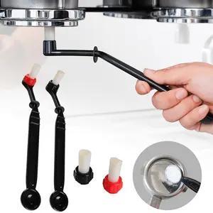 2 Pcs Reusable Coffee Machine Cleaning Brush Set - with 2 Pcs Replaceable Brush Head, Used for Coffee Machine Filter Cleaning, Group Head Scrubbing, and Daily Brewing Equipment Care