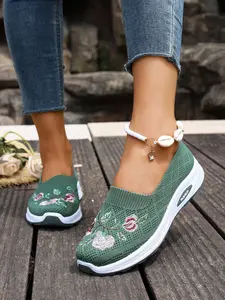 Women's Summer Breathable Mesh Flat Sneakers, Lightweight Comfort Casual Walking Shoes, Fashion One-Step Slip-On, Perfect for Daily Outdoors