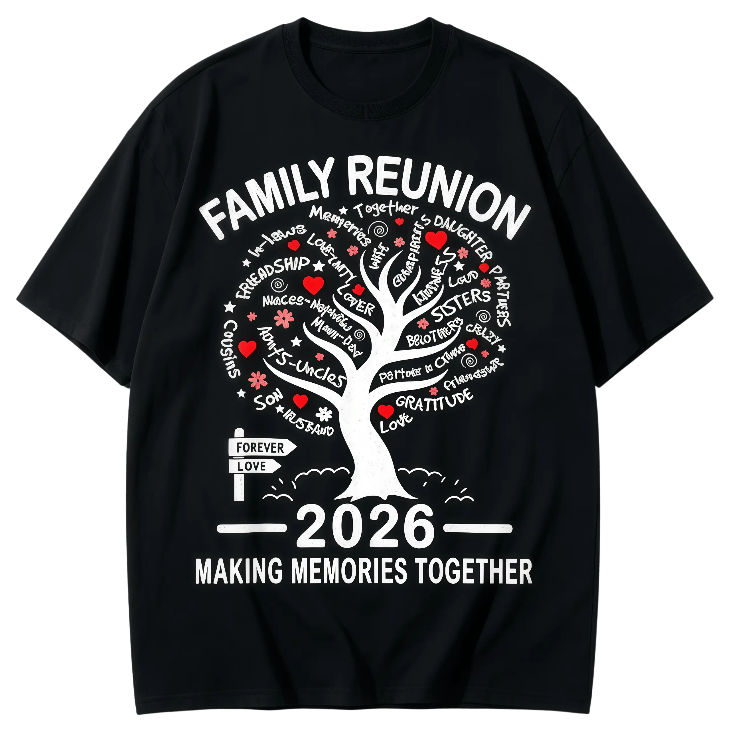 Graphic Tee Making Memories Family Matching Group Family Reunion 2026 T-Shirt, Round Neck T Shirt, Plus Size T Shirts, Short Sleeve T Shirt