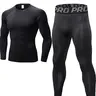 Men's Letter Tape Thermal Underwear Set, Long Sleeve Compression Top & Leggings, Casual Comfy Warm Underwear Set for Fall & Winter