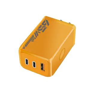 65w Gan Charger Us Plug, USB C Fast Charger 2C+1a, PD Qc Adapter for iPhone, Laptop, Samsung, High-Speed Charging Solution