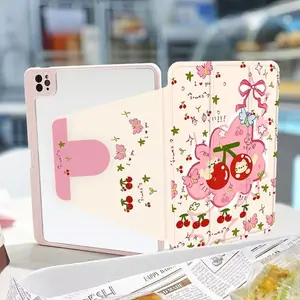 Style Butterfly Cherry Tablet Case, Full Coverage Anti-Bend Magnetic Stand, Compatible with iPad 10.9 Inch/iPad Pro 11 Inch/iPad Air 4/5 Gen/iPad 9th Gen
