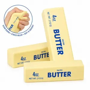 24cm Butter Stick Slow Rebound Decompression Kneading Fun, Giant Realistic Food Grade Squishy Toy for Stress Relief, Super Soft Squeeze Anxiety Relief for Kids & Adults, Tactile Sensory Fidget Toy for Classroom, Office Desk Decor & Party Favors