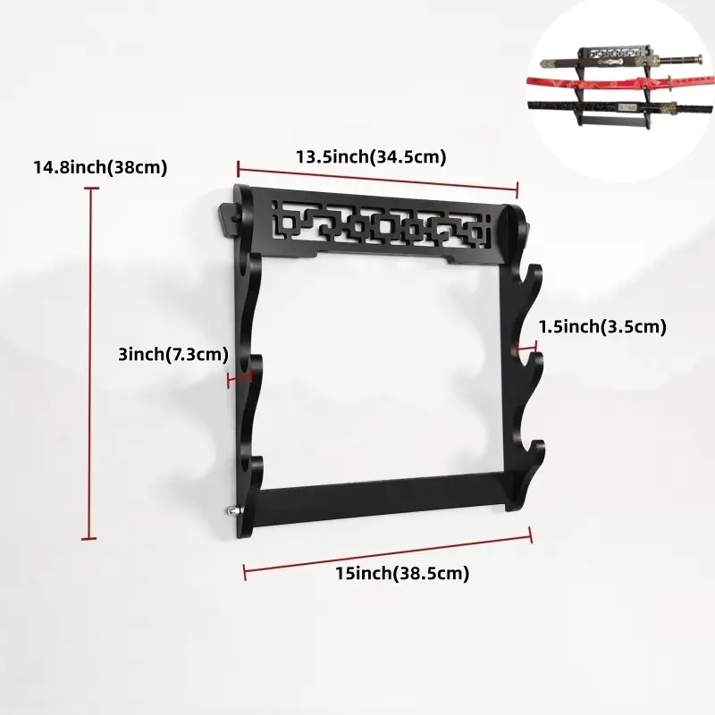 3-layer Japanese Wall Katana Shelf Support Wooden Sabre Cosplay Porp Stand Holder Display Real Size Japanese Katana Holder Racks