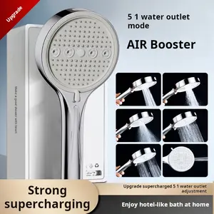 6-Mode High Pressure Wall-Mount Shower Head: Rainfall Bubble Massage for Bathroom Upgrade Wall Mount Showerhead Modern Bathroom Upgrade Ideal Summer Shower Accessory Perfect Holiday Gift