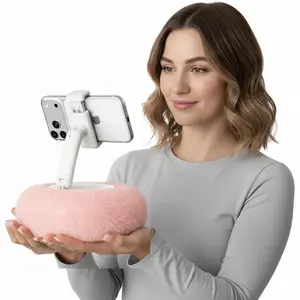 Winter Plush Phone Stand Foldable Rotatable Car Sofa Bed Lazy Holder for Phone Tablet Viewing Cozy Autumn Phone Mount Holder Cellphone Holder Adjustable Foldable Holder