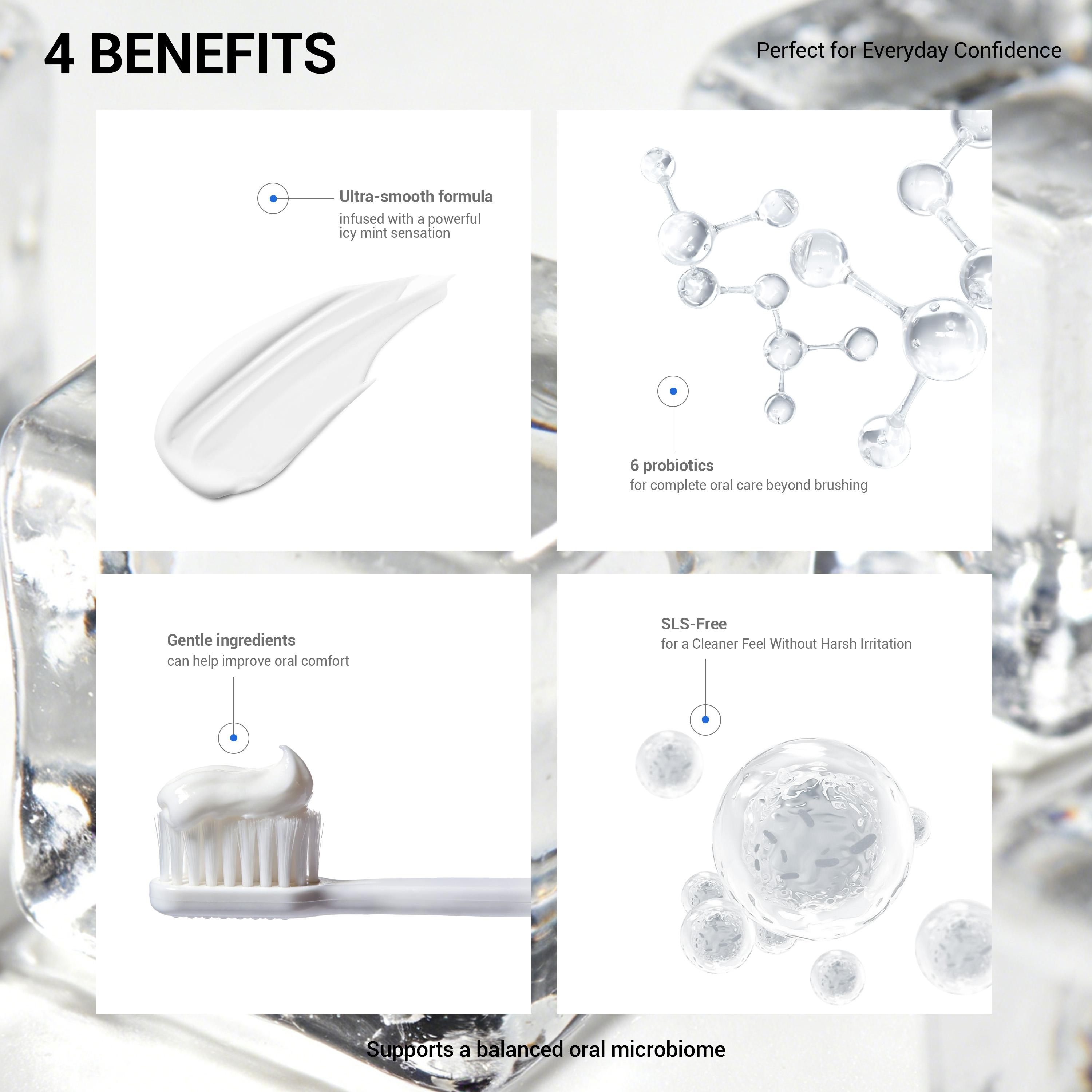 MSDRWIKEY Fresh Breath Toothpaste | Dual Protection with Probiotics & Mint Extract | Long-Lasting Freshness