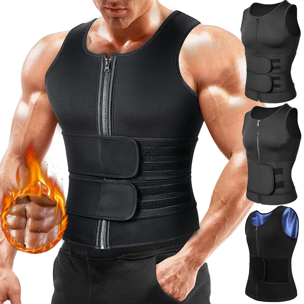 Men's Waist Trainer Vest Hot Neoprene Sauna Suit Shirt, Gym & Exercise Compression Vest, Sweat-Boosting Workout Top