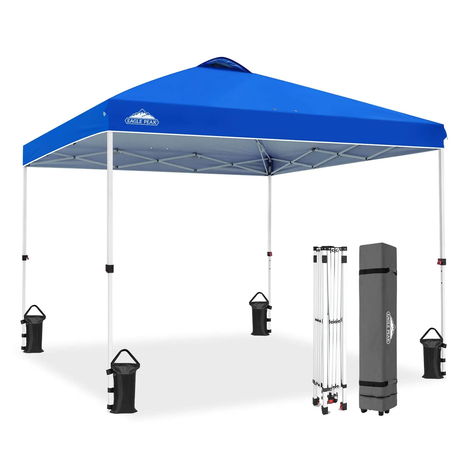 Easy Setup Straight Leg 10x10 Pop Up Canopy Tent w/ 100 sqft of Shade
