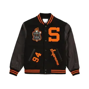 992542 Supreme Team Varsity Jacket Black