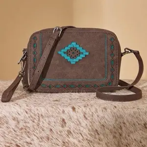 Western Aztec Cut-Out Crossbody Bag