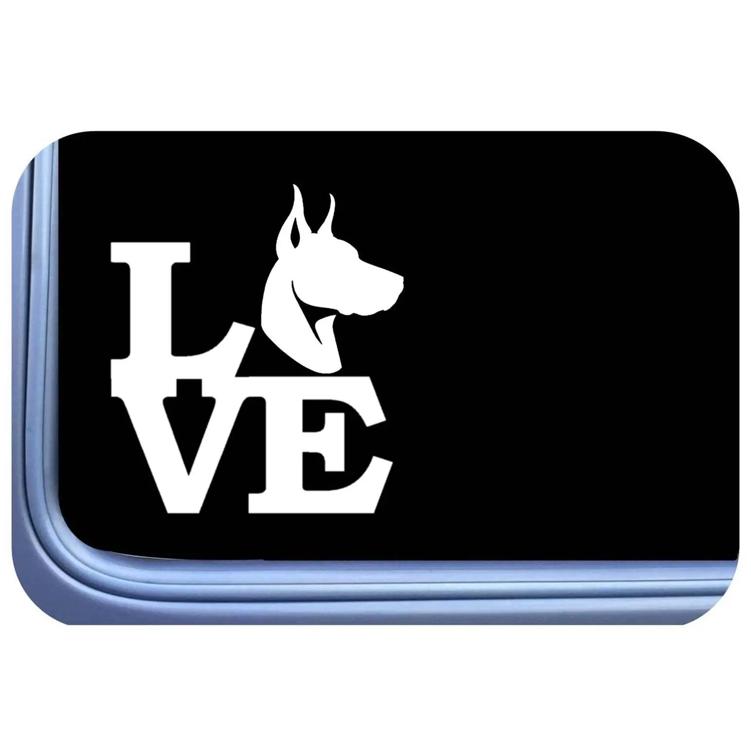 Doberman Love Decal os 743 vinyl 6" Sticker dobie pinscher