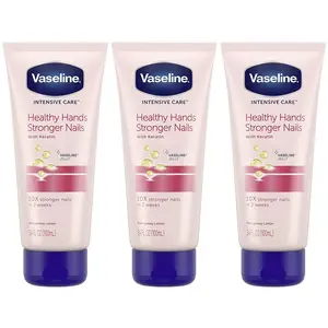 Vaseline Intensive Care Healthy Hand Stronger Nails Lotion, 3.4 Fl Ounce Pack of 3
