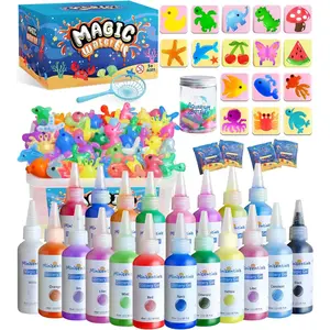 Magic Water Elf Toy Kit - Magic Gel Water Pets with Aquarium Bottle - Make Your Own Squishies Crafts Toys - Crafts Kit for Kids Birthday for Girls Boys Age 6 7 8 9 10 Years Old