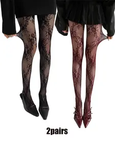 Women's High Elasticity Fishnet Stockings, & Wine Colors, Perfect for Spring & Fall Daily Wear, Comfortable Design