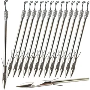 15count 5.7" Fish Shooting Darts Fishing Arrows Stainless Steel Fishing Arrowheads Dartfor Fishing Slingshot Darts (Silver)