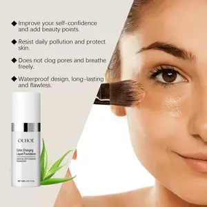 OUHOE Temperature-Activated Color Concealer & Foundation - Cosmetic for All Skin Types, Brightening, Convenient, Natural Concealing, Lightweight, Even Skin Tone, Radiant, Bottle-Included for Makeup Routine & Foundation Routine