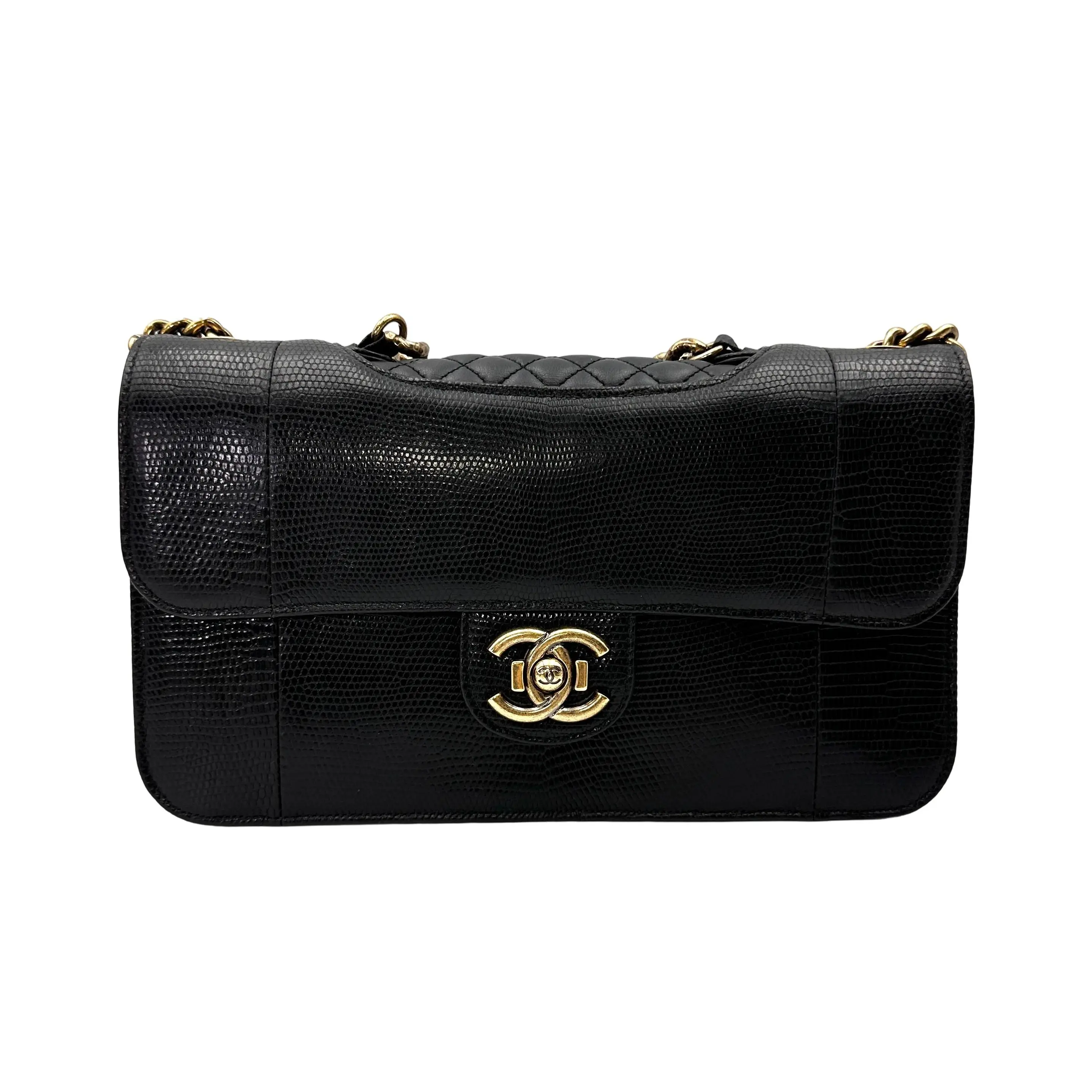 Pre-owned CHANEL Leather Shoulder Bags Perfect Edge Black Flap Bag With Gold Hardware(17***45) CC2213