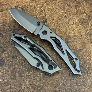 Lightweight Small Pocket Knife, XJ-S01 Durable Gray Stainless Steel Blade, Gray Steel Handle, Portable Pocket Card Clip Design, Outdoor Camping Survival EDC Knife, Mulit Tool