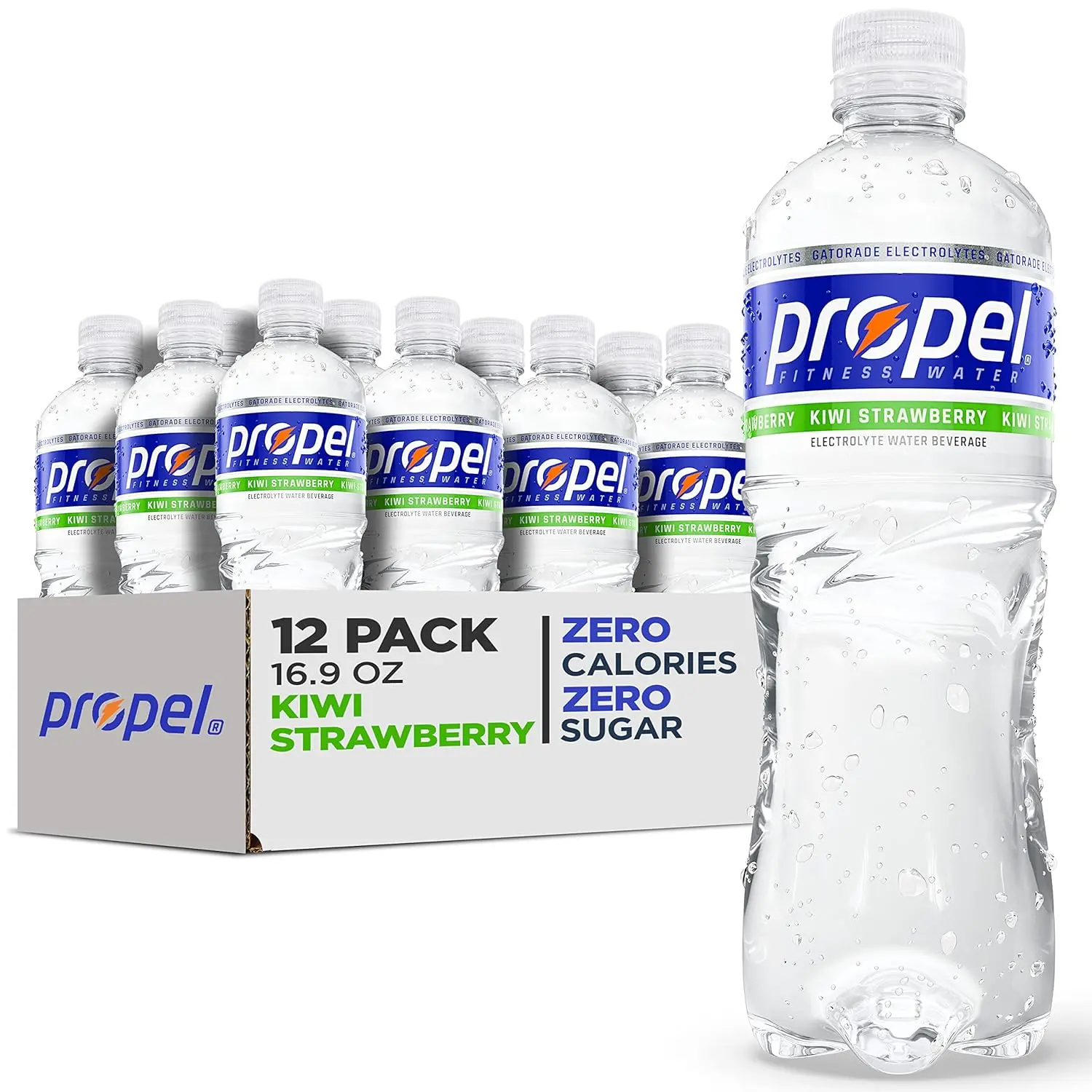 Propel Kiwi Strawberry 0-Calorie Natural Sports Energy Drink Beverage - Electrolytes, Vitamins C & E - 16.9 Fl Oz (Pack of 12) - Packaging May Vary
