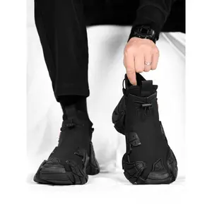 Durable Comfortable Men's Sports Shoes, Zipper Design Easy On/off, Waterproof Windproof Wear-Resistant, Outdoor & Daily Wear, Sneakers Trainers(Sheets)