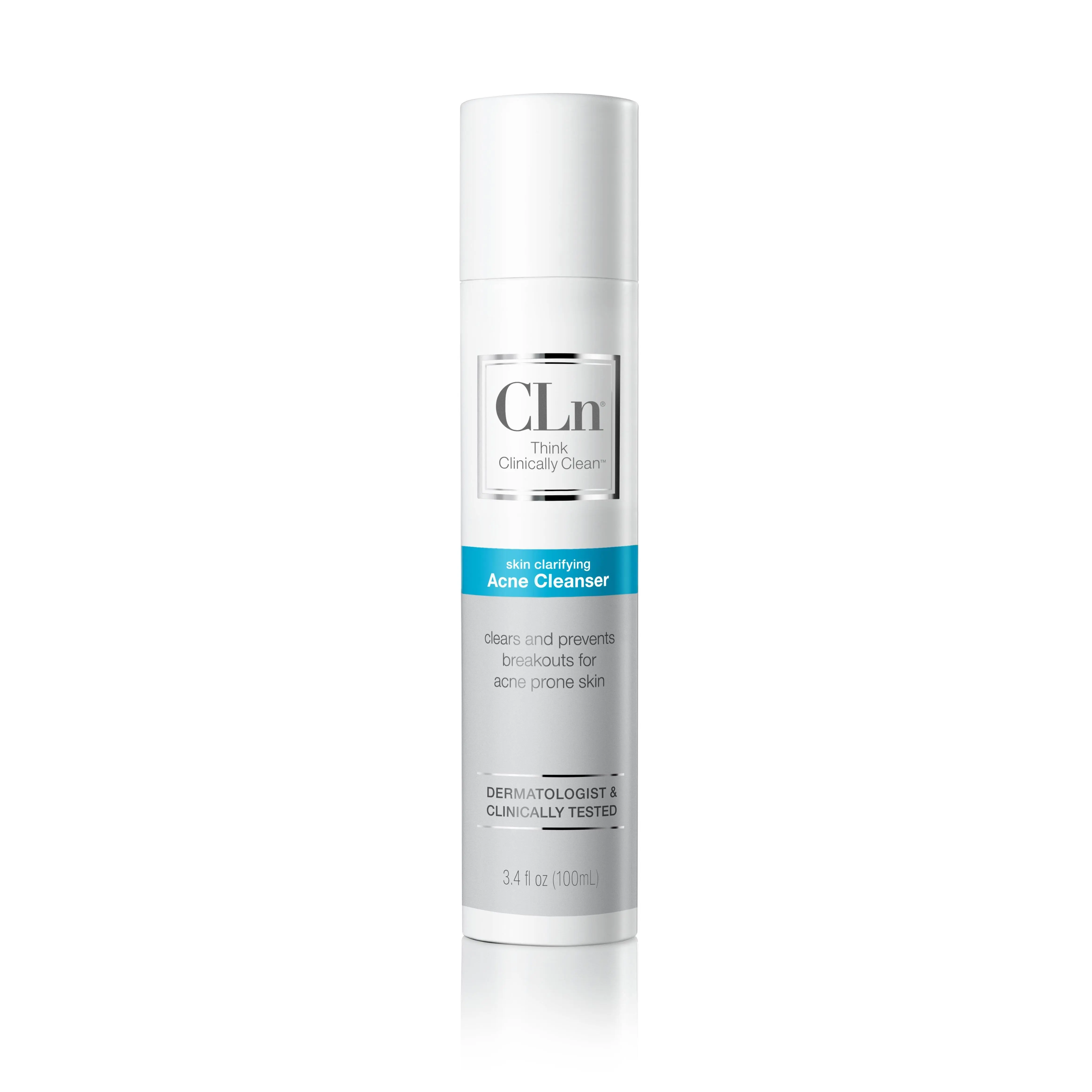 CLn Skin Clarifying Acne Cleanser - 3.4 fl oz, Benzoyl Peroxide Free Formula with 0.5% Salicylic Acid for Daily Use, Gentle & Strong Cleanser for Face, Chest, & Back