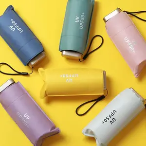 Ultra-Light Folding Portable Sun Umbrella with UV Protection, Easy Storage and Random Colors for Summer Fun, Perfect Compact Travel Accessory, Lightweight