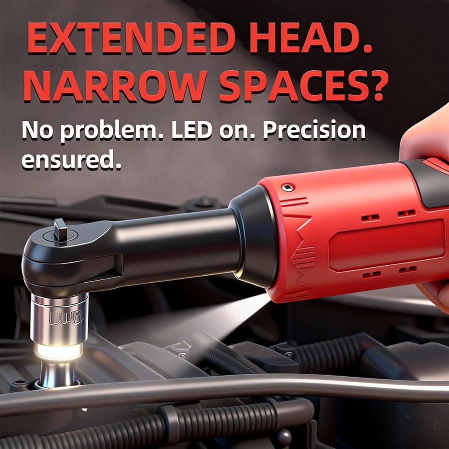 Electric Right Angle Wrench, 1 Count 45NM 3/8'' Ratchet Wrench, Removal Screw Nut Car Repair Tools, Power Tools, Cordless Power Tool Set, Power Tools, Cordless Torque Wrenches