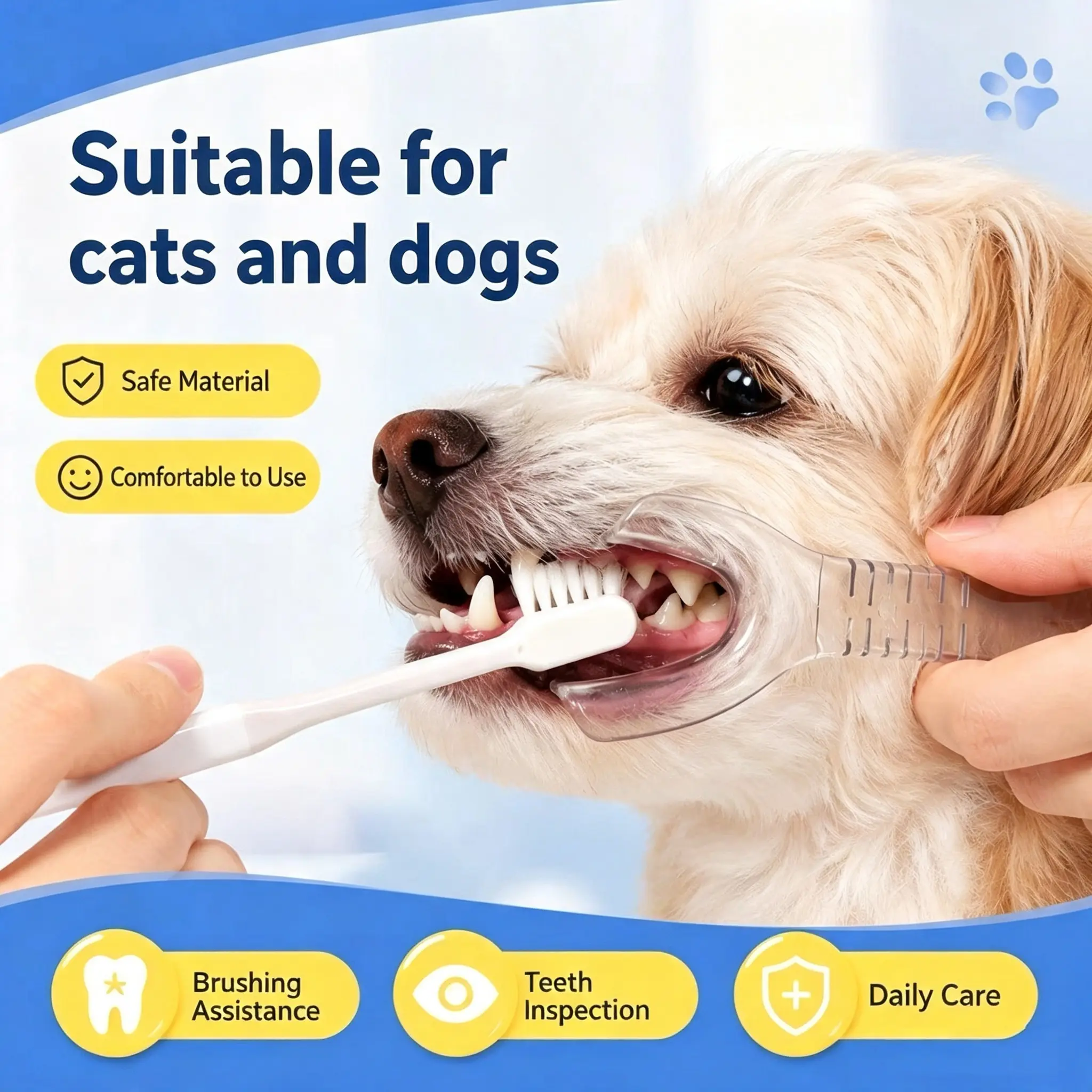 Transparent Pet Mouth Opener for Dogs & Cats, Comfortable Dental Care Holder, Easy-Use Oral Grooming Accessory