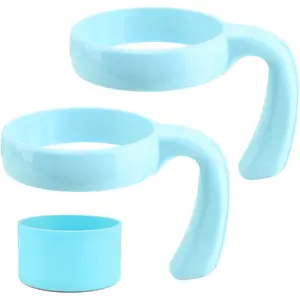 20 oz Tumbler Handle, Anti Slip Travel Mug Grip Cup Holder, Cup Handles for Vacuum Insulated Tumblers,  Cup Holder Friendly, Improved Grip, Tumbler Mugs Attachment(Light Blue)