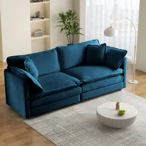 Deep Seat Sofa with Headrest Comfy Upholstered Furniture for Living Room,Double Sofa