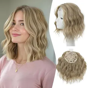 PANEWAY 10 Inch Short Wavy Hair Topper – Lightweight Volume Booster for Thinning Hair, 6.5"x6.5" Base, Natural Coverage for Daily Wear