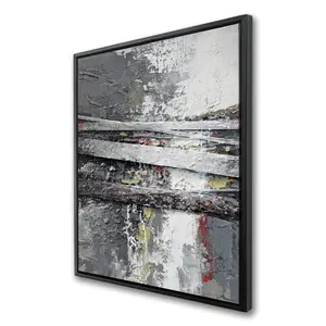 360 stand Textured Abstract Stripes Framed Artwork - 36x48 in Industrial Artistic Wall Print with Textured Look for Home Decor & Decoration