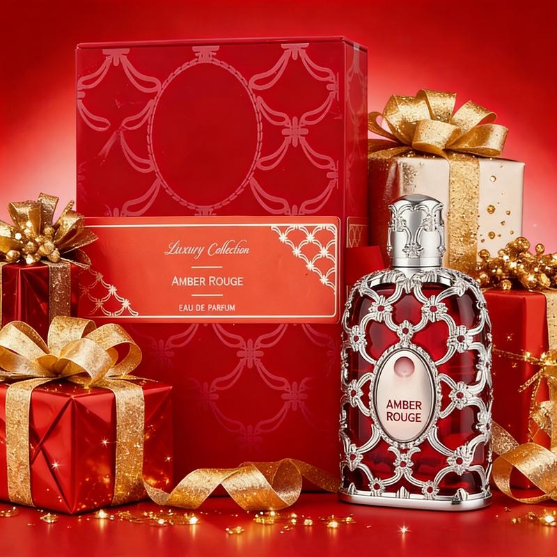 AMBER ROUGE Unisex Eau de Toilette – 2.7 oz (80ml) | Long-Lasting Vanilla Perfume with Pheromones | Midnight Ballerina & Vanilla Voyage Scents | TikTok-Viral Gender-Neutral Fragrance, Perfect as Cologne to Buy Your BF or GF