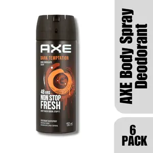 AXE Dark Temptation Body Spray Deodorant 150 mL – 48H Freshness (6 Pack)