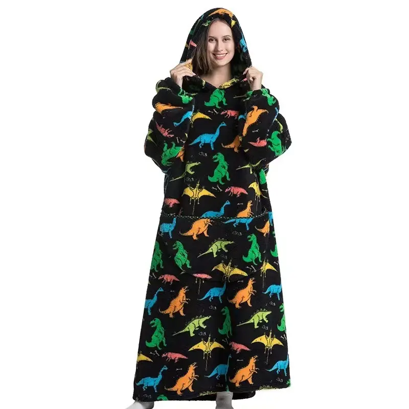 Multi colored dinosaur warm clothing   e