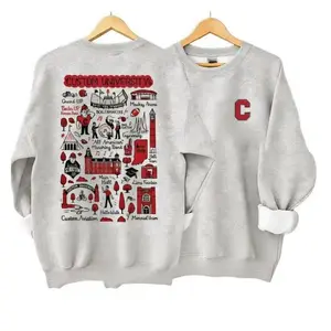 [Adult and Youth Size Available] All 2026 Custom University Hand Sketched Sweatshirt - Ash Grey, Personalized College Crewneck, Game Day Sports Outfit, Cozy Vintage-Style Top for Sports Lovers