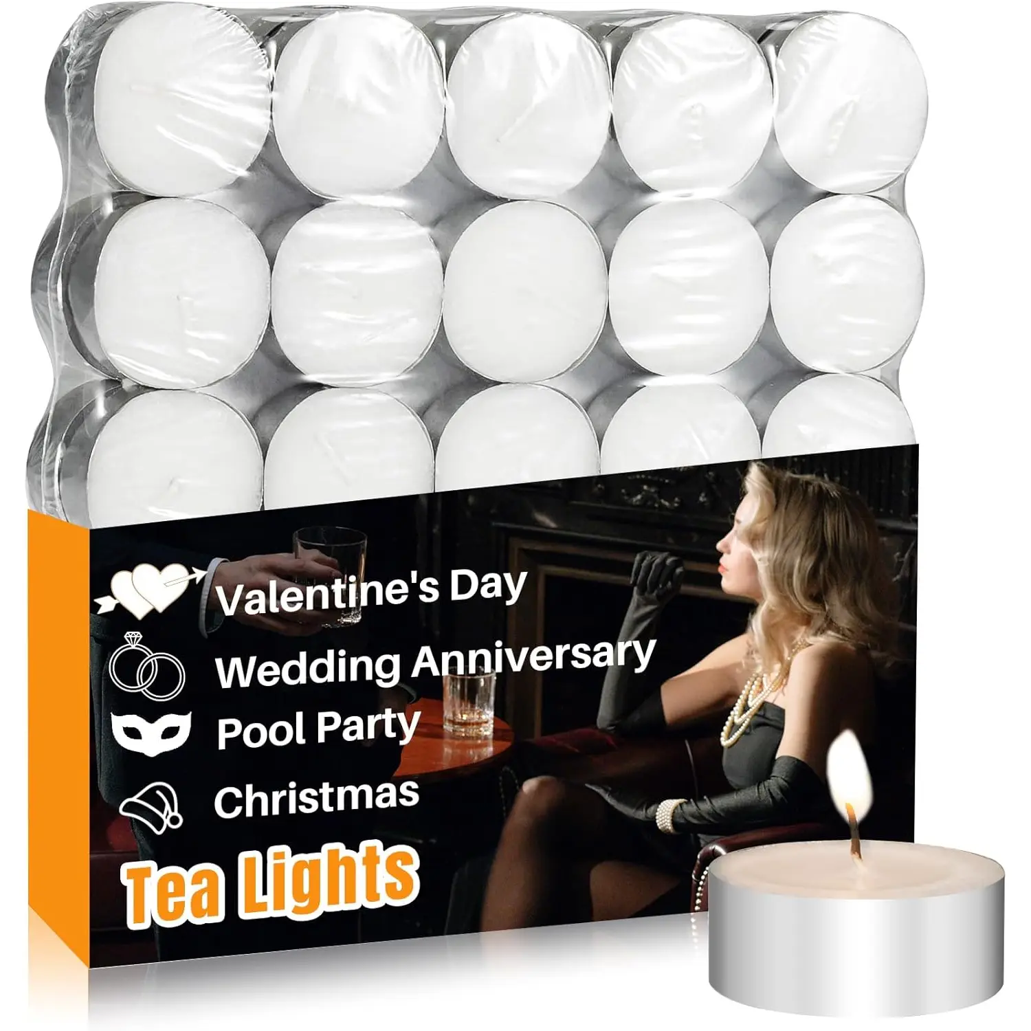 Tealight Candles Bulk - Tea Candles Tea Lights Candles Tea Tree Lights Mini Votive Candle with Cotton Wick for Home,Pool,Shabbat,Wedding,Emergencies,Christmas (White) WAX-Tea Lights