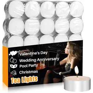 Tealight Candles Bulk - Tea Candles Tea Lights Candles Tea Tree Lights Mini Votive Candle with Cotton Wick for Home,Pool,Shabbat,Wedding,Emergencies,Christmas (White) WAX-Tea Lights