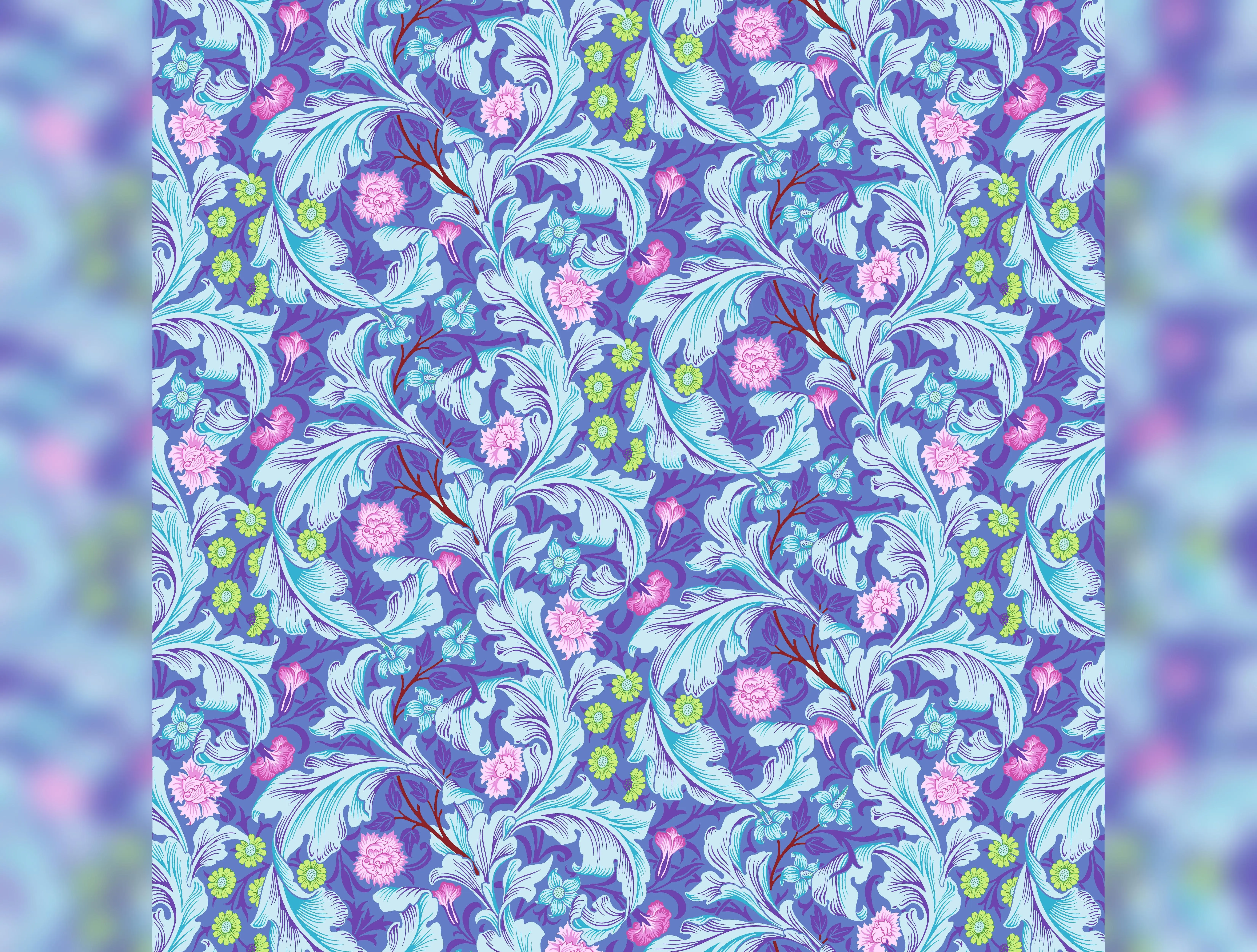 Kaffe Fassett x Morris & Co. | Leicester - Cobalt by Free Spirit Fabrics | PWKW011.COBALT