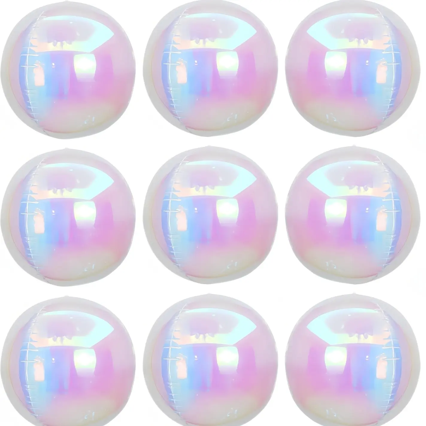 9 Piece Rainbow 4D Round Balloons Set, 12 Inch Full Image Transparent Foil Decorations, Foldable Rainbow Mermaid Party Balloons, Balloon Arch Decoration, Balloon Garland, Balloon Party Supplies