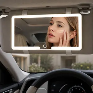 HD LED Sun Visor Makeup Mirror, for General Vehicle Interior Matching, Portable Car Grooming Accessory, Clear View Easy Install Practical Beauty Rear Mirror