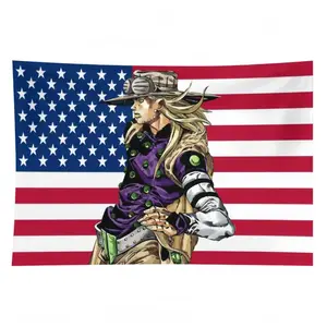 Anime Tapestry Flag, D4C JJBA USA Wall Hanging, Jojos Anime Meme Decor, Gift Flags Art Poster Dorm Bannervalentine's wall decor flags