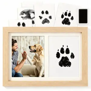 Inkless Pet Paw Print Kit for Dogs & Cats - Mess-Free Clean Touch Stamp Pad, Pet Paw/Nose Print Keepsake with Photo Frame, Perfect Memorial & Gift Set for Pet Owners